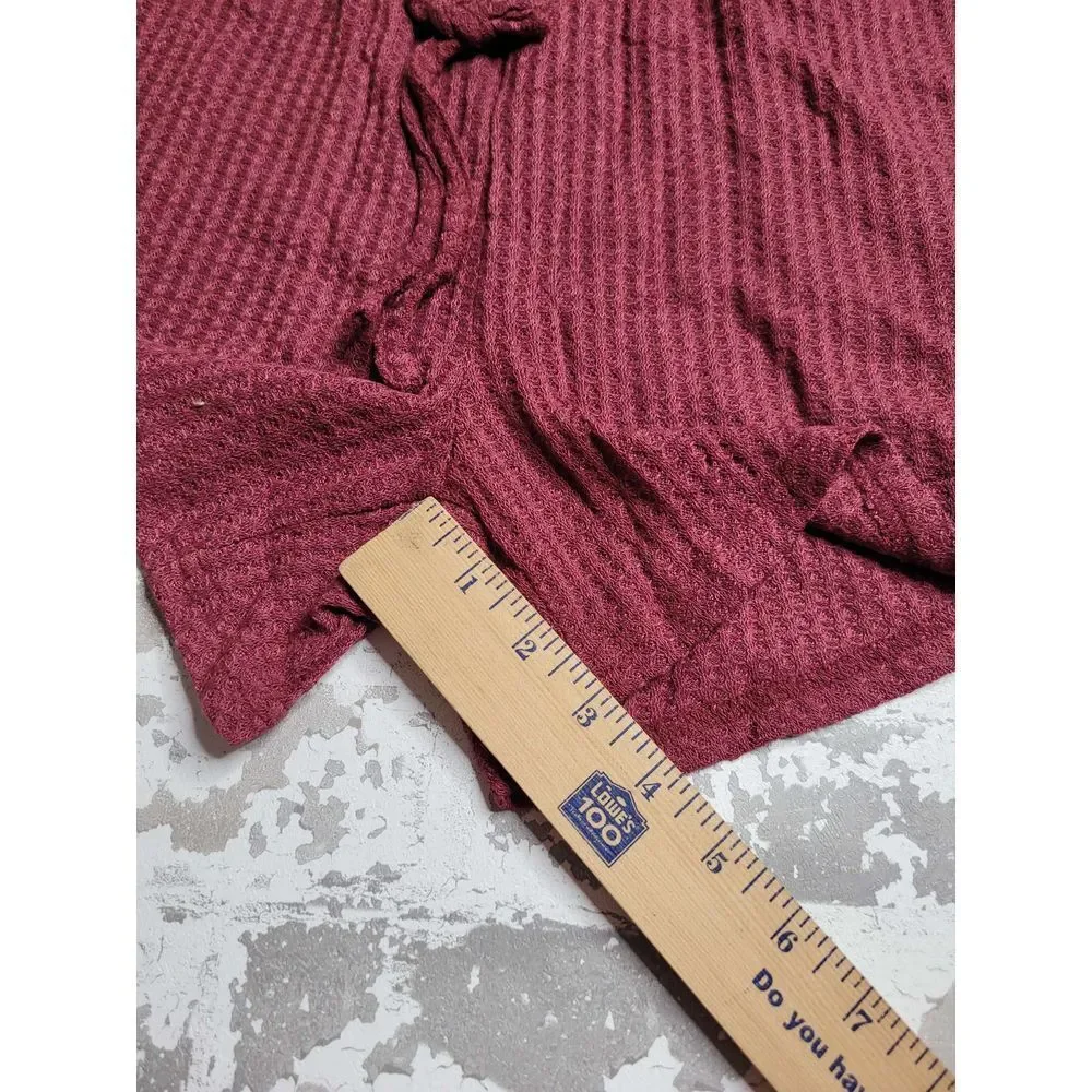 3603‎ NWT Ekouaer Women's Waffle Knit Lounge Pajama Set Red Large